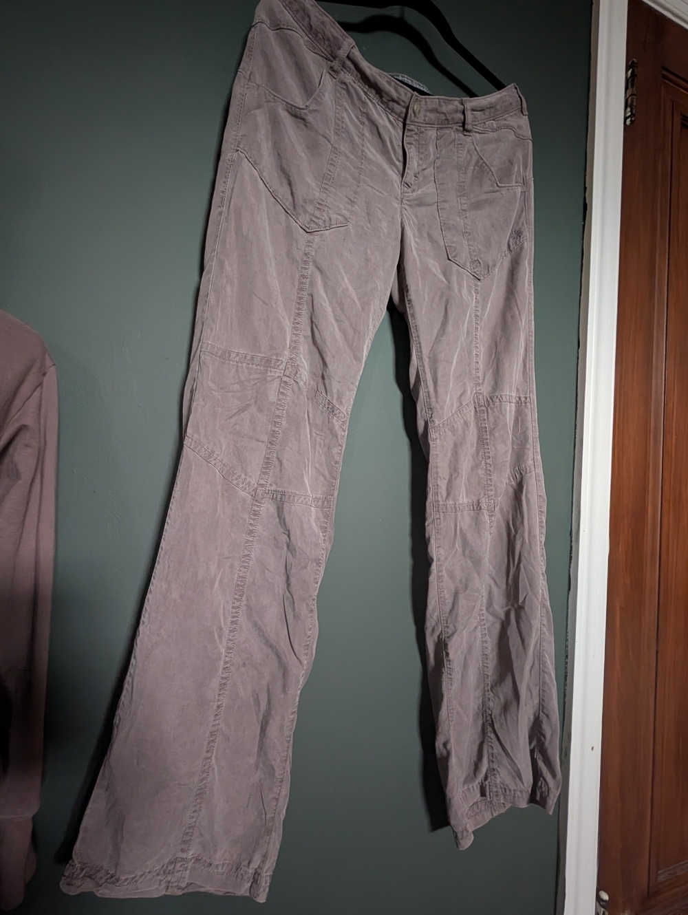 Athleta Women's Wide Leg Flare Pants in Mauve Gray